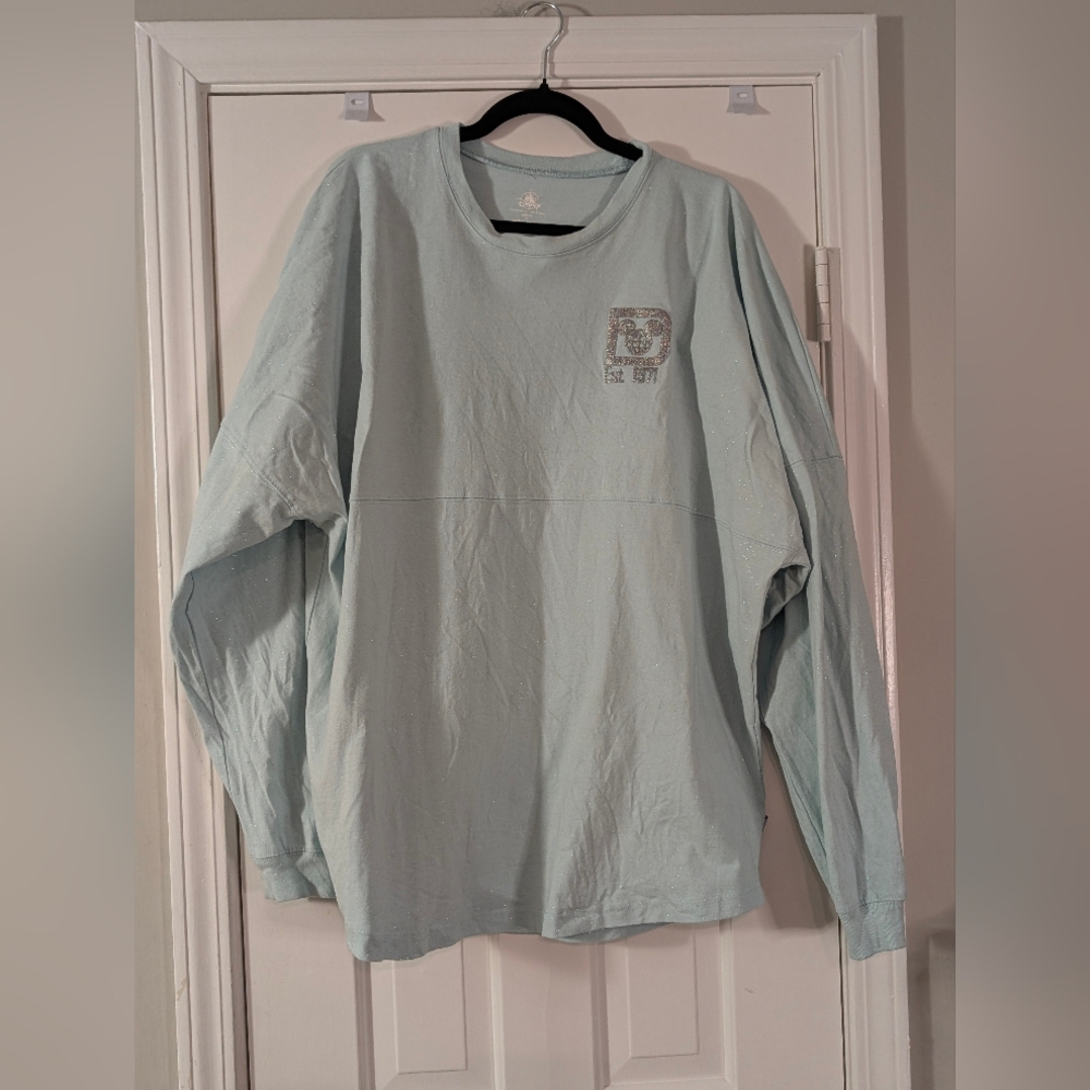 Disney Parks Spirit Jersey XXL Mint Glitter Walt Disney World Sparkle Logo